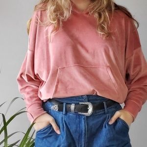 American eagle pink velour hoodie